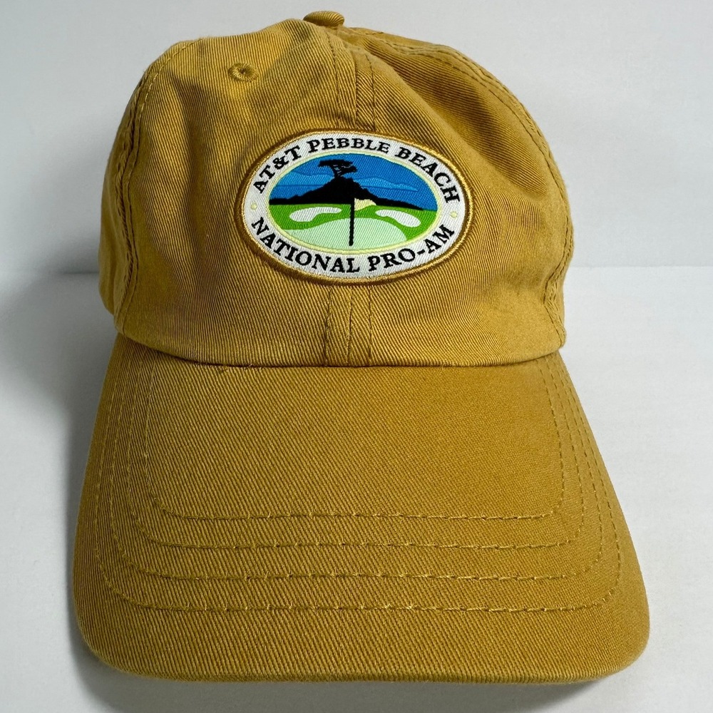 AT&T Pebble‎ Beach Golf Cap Yellow Adult One Size Adjustable National Pro AM